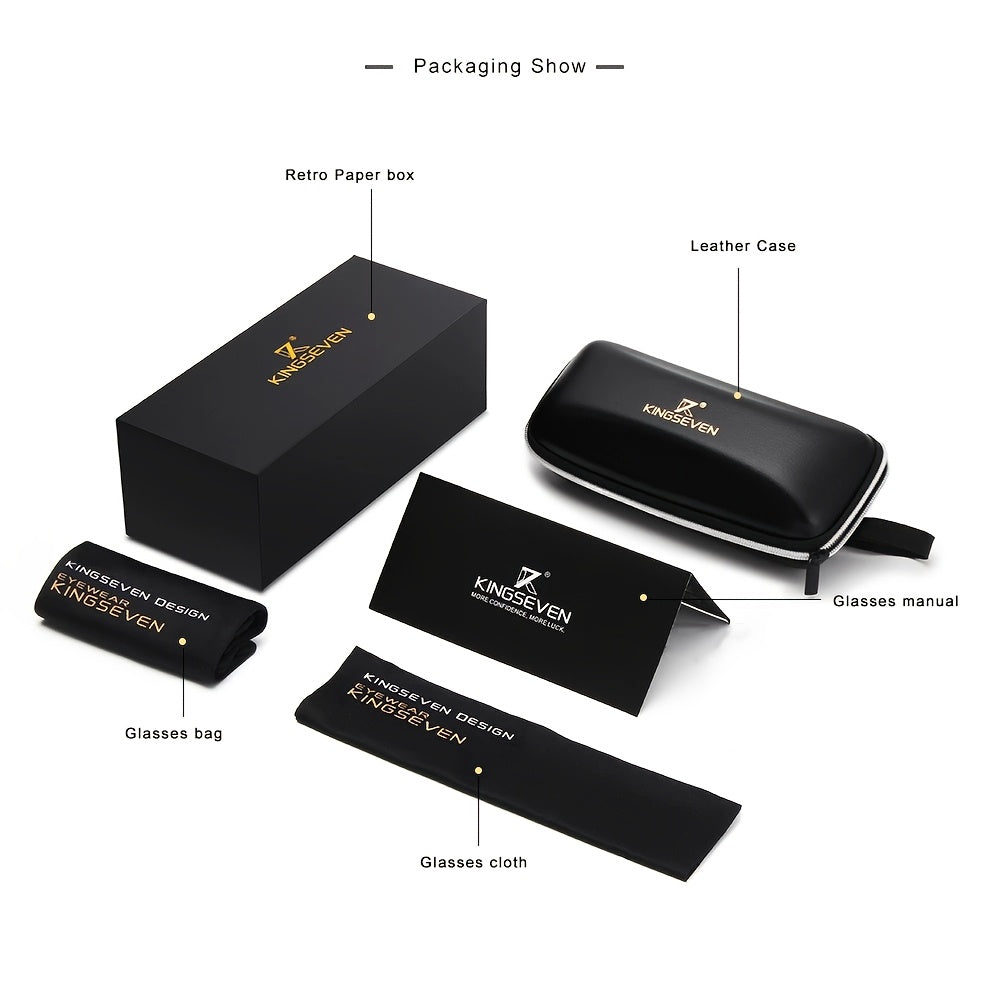 Kingseven 1pc Classic Glasses for Women & Men, Suitable for Computer, TV, Phone & Gaming, Decorative Glasses