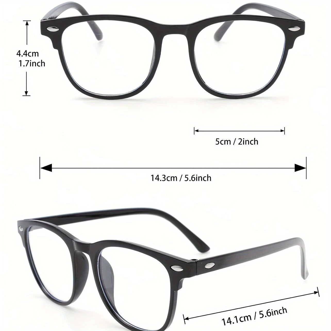 A Pair of Unisex Classic Square Anti-Blue Light Glasses, Simple Oval Full-Frame Design, Transparent PC Lenses, Fashionable Glasses for Computer, Reading, Gaming, Mobile Phones, and TV, Eye Protection Glasses