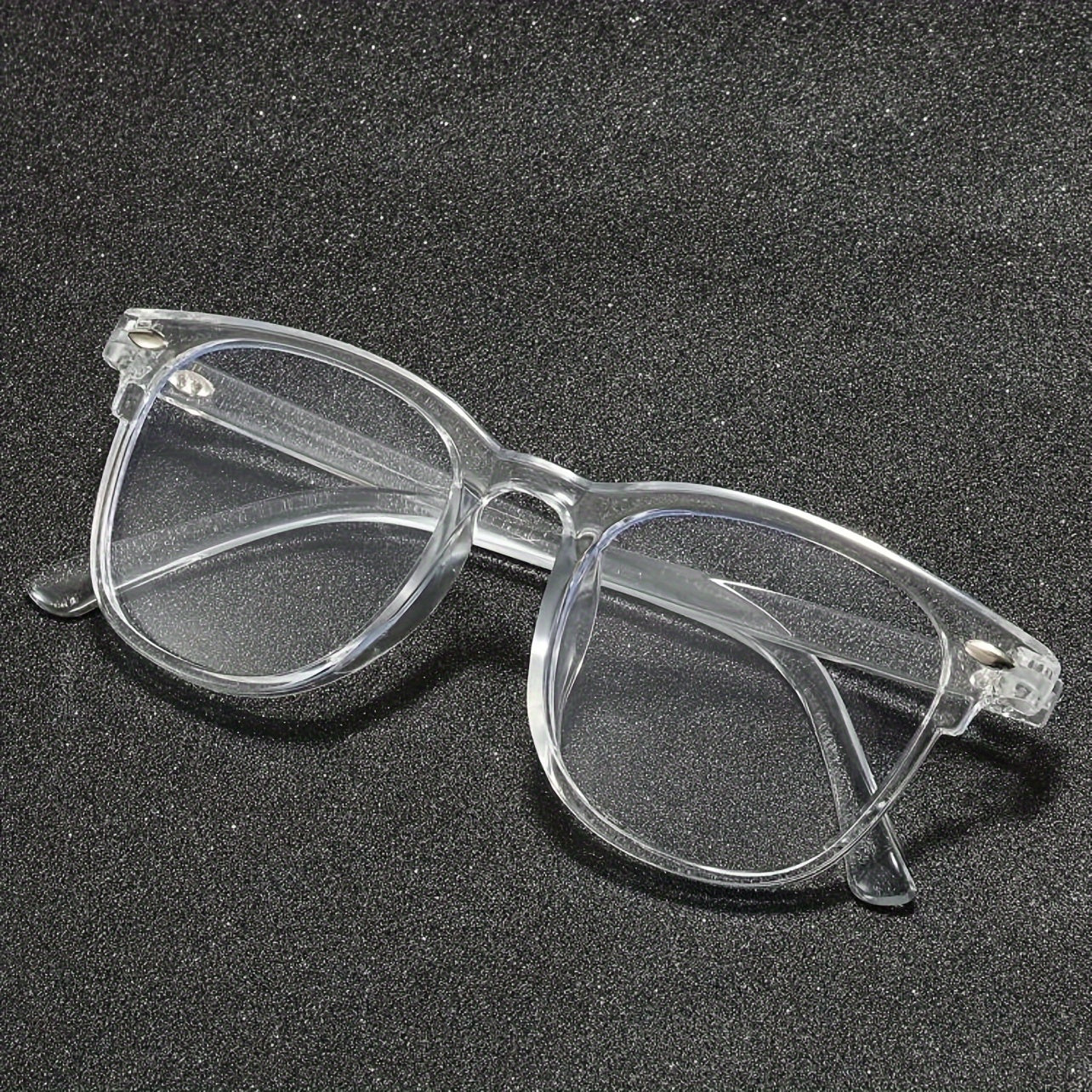 A Pair of Unisex Classic Square Anti-Blue Light Glasses, Simple Oval Full-Frame Design, Transparent PC Lenses, Fashionable Glasses for Computer, Reading, Gaming, Mobile Phones, and TV, Eye Protection Glasses