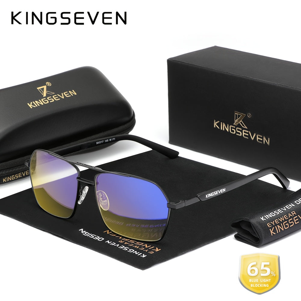 Kingseven 1pc Classic Glasses for Women & Men, Suitable for Computer, TV, Phone & Gaming, Decorative Glasses