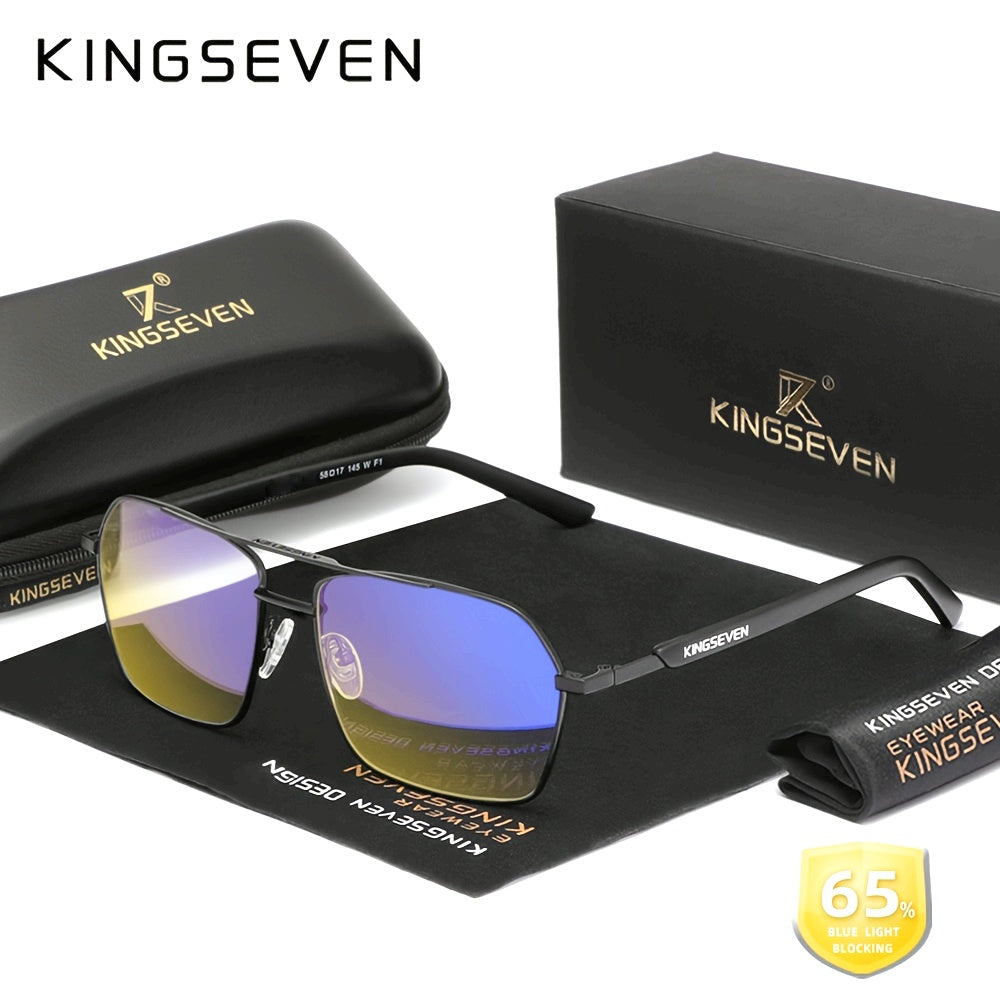 Kingseven 1pc Classic Glasses for Women & Men, Suitable for Computer, TV, Phone & Gaming, Decorative Glasses